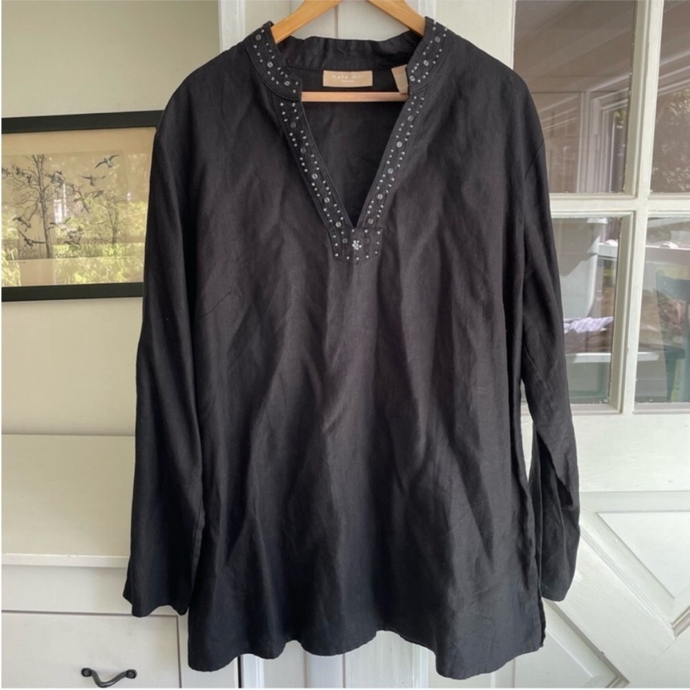 Kate Hill Women's Linen Tunic Top - Picture 3 of 11
